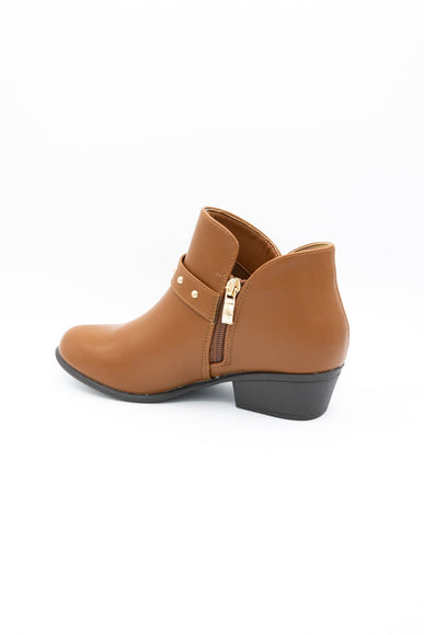 Berness Kashvi Buckle Booties for Women in Caramel Brown