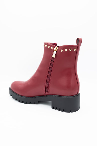 Berness Kira Booties for Women in Burgandy Red