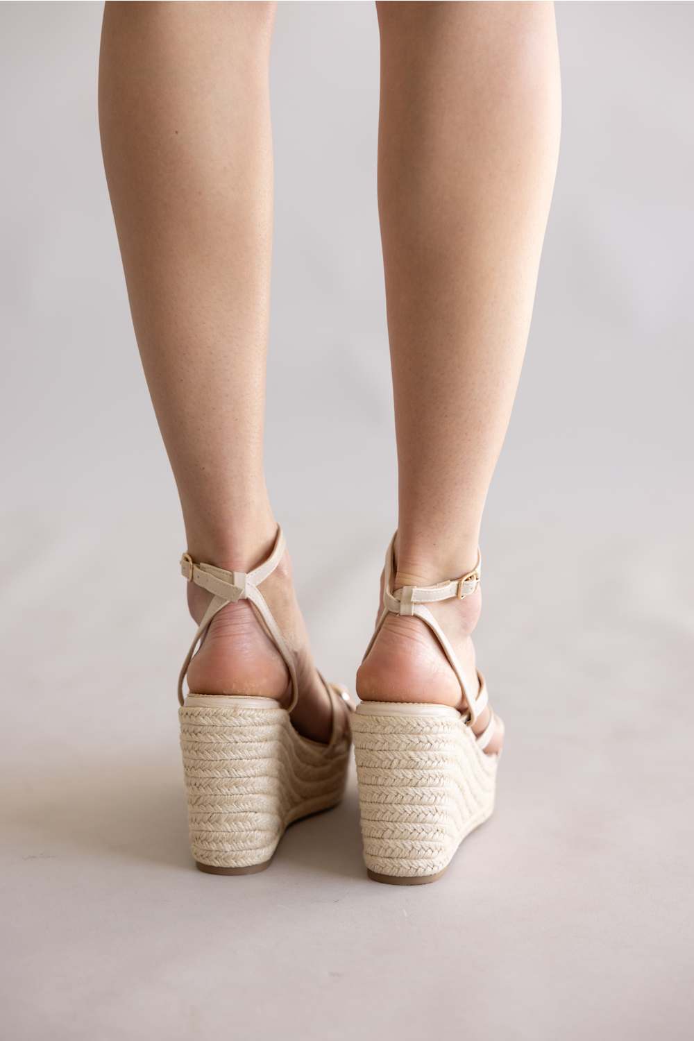 Berness Ralphine Toe Ring Espadrille Wedges for Women in Beige