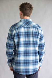 Billabong Coastline Flannel Button Up Shirt for Men in China Blue