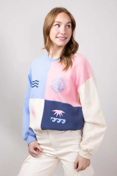 Billabong Later Days Kendall Crewneck for Women in Dusty Rose
