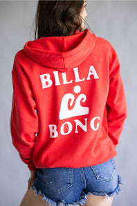 Billabong Surfing in Town Hoodie for Women in Fiesta Red