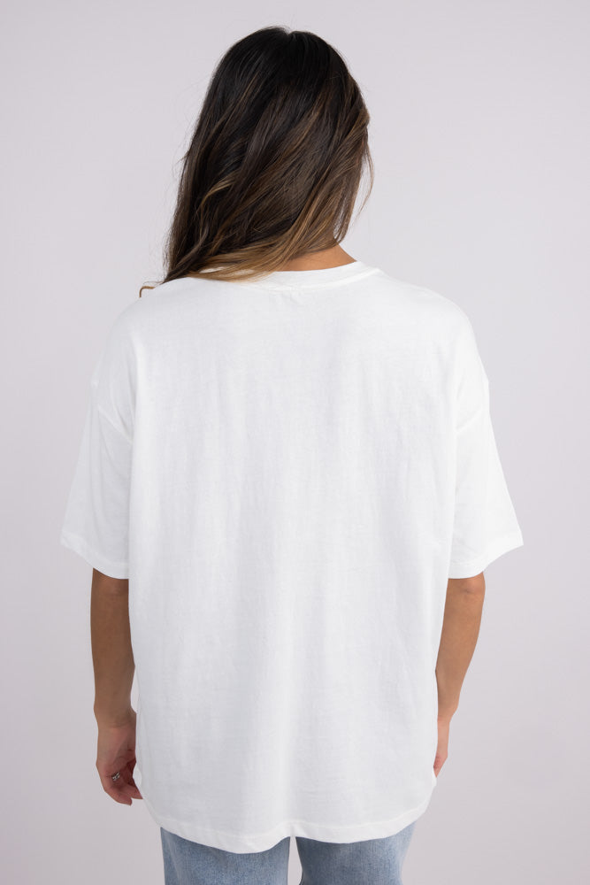 Billabong This Sun Time Oversized Graphic T-Shirt for Women in Salt Crystal