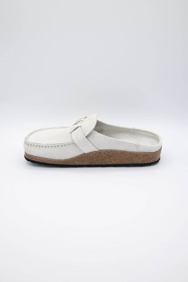 Birkenstock Buckley Corduroy Suede Mules for Women in Antique White 