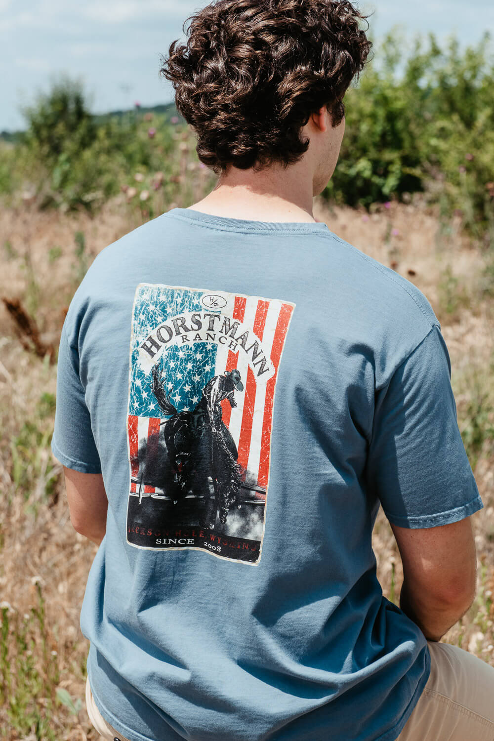 varme snave Forkæle Horstmann Ranch H6 Anarchy US Flag T-Shirt for Men in Blue | NRP5KP-OT –  Glik's