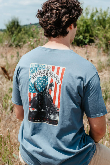 Horstmann Ranch H6 Anarchy US Flag T-Shirt for Men in Blue