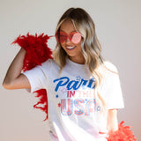 Party In the USA Graphic T-Shirt for Women in White