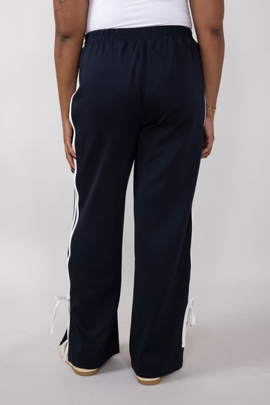 Bow Tie Track Pants for Women in Dark Navy/ White