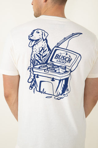 Brew City Busch Light Dog Fishing T-Shirt for Men in Natural