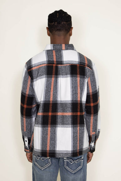 Brooklyn Cloth Heavy Flannel Shacket for Men in Black Cream