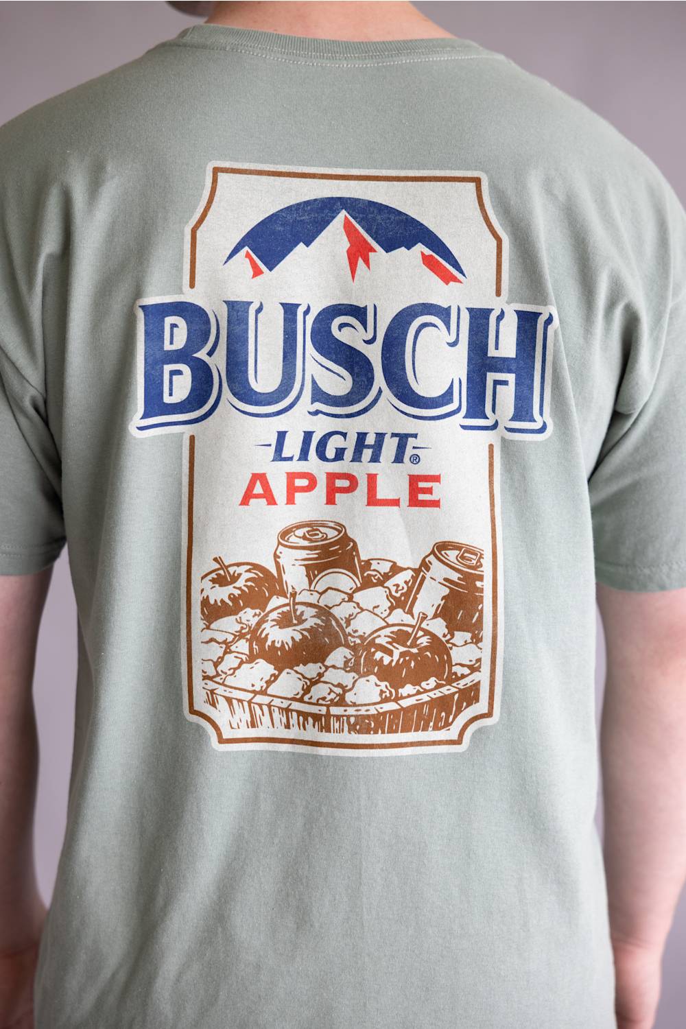 Busch Light Apple Frame T-Shirt for Men in Sage
