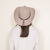 C.C. Felt Silver and Turquoise Leather Trim Cowgirl Hat for Women in Taupe