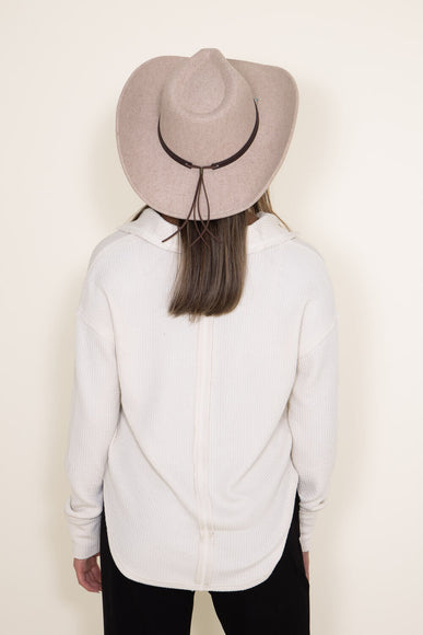 C.C. Felt Silver and Turquoise Leather Trim Cowgirl Hat for Women in Taupe