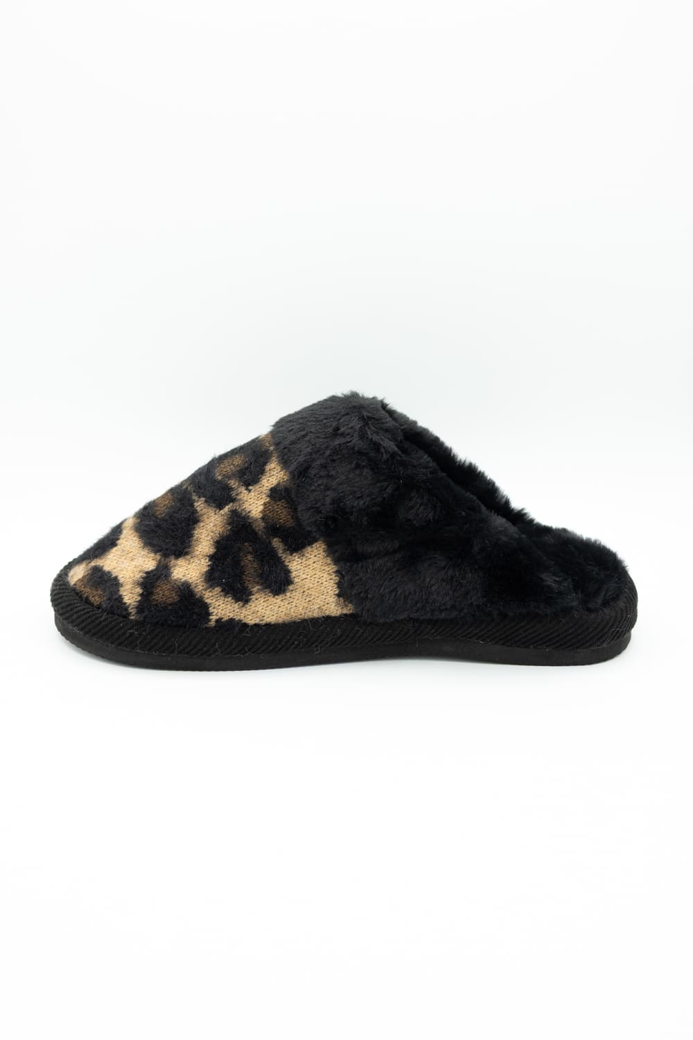 C.C. Leopard Print Slippers for Women in Black