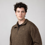 Ariat Caldwell ¼ Zip Logo Sweater for Men in Dark Brown Heather