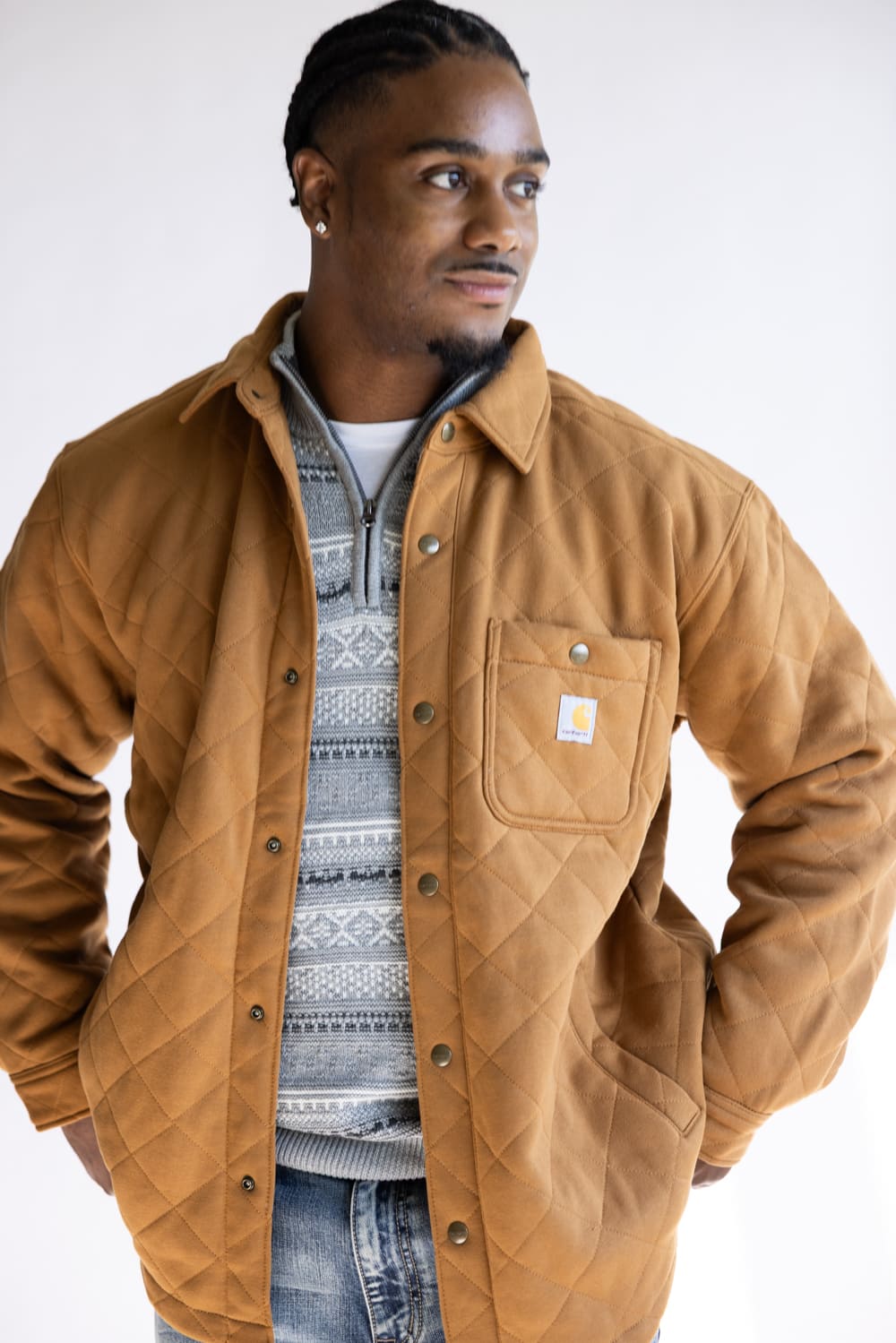 Carhartt Rain Defender Heavyweight Quilted Snap Front Shirt Jacket