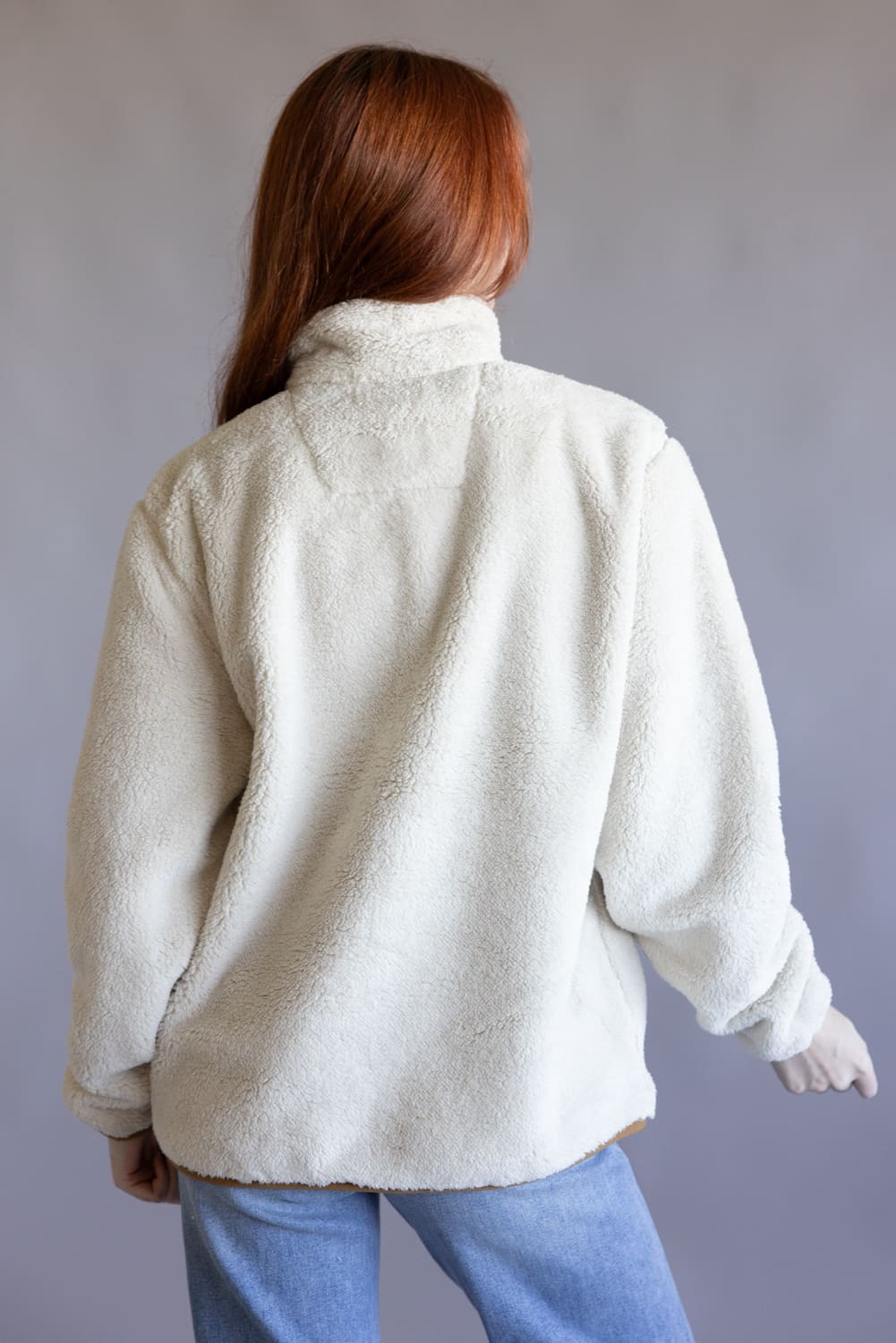 Carhartt Loose Fit Fleece Half Zip Pullover for Women in Oat Milk