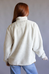 Carhartt Loose Fit Fleece Half Zip Pullover for Women in Oat Milk