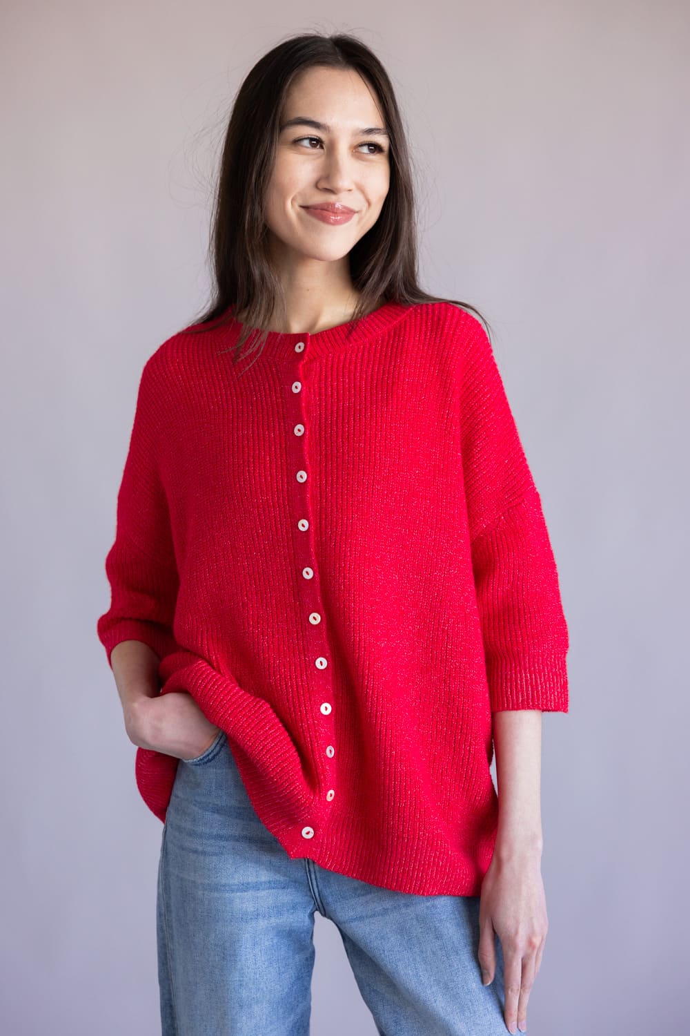 Things Between Cherie Cardigan for Women - Red