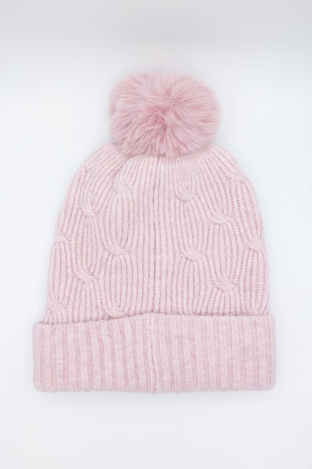 C.C. Knitted Pom Beanie for Women in Rose