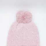 C.C. Knitted Pom Beanie for Women in Rose