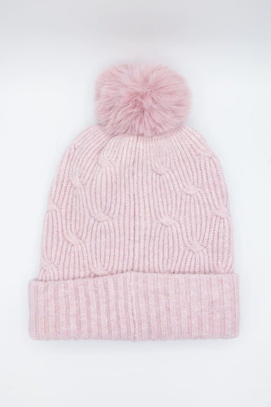 C.C. Knitted Pom Beanie for Women in Rose