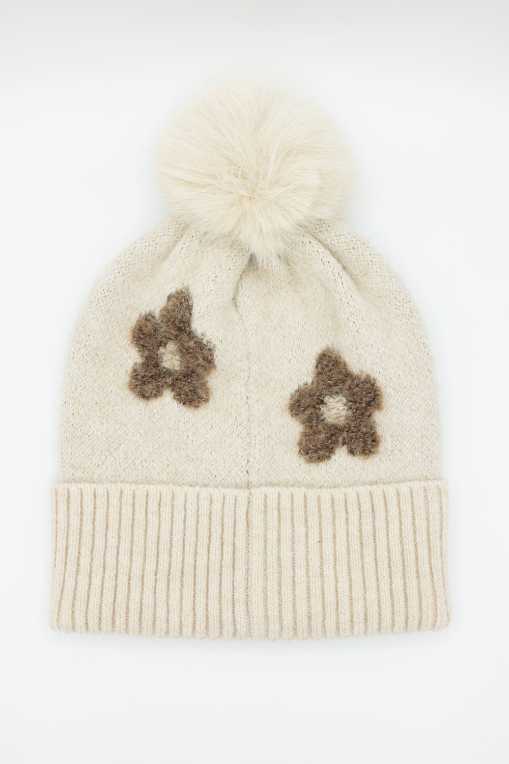 C.C. Daisy Pom Beanie for Women in Heather Beige