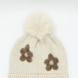 C.C. Daisy Pom Beanie for Women in Heather Beige