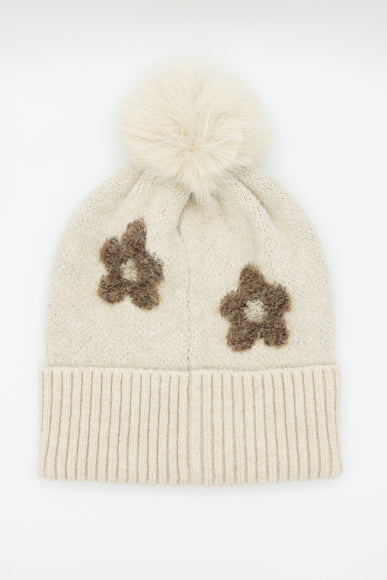 C.C. Daisy Pom Beanie for Women in Heather Beige