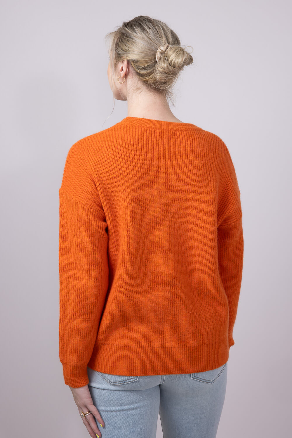 Hello Pumpkin Letter Sweater for Women in Burnt Orange