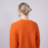 Hello Pumpkin Letter Sweater for Women in Burnt Orange