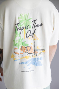 Denim & Flower Tropics T-Shirt for Men in Cream