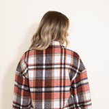 Plaid Oversized Shacket for Women in Orange