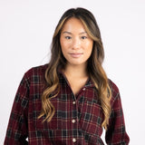 C&C California Marina Jacquard Plaid Button Up Shirt for Women in Red