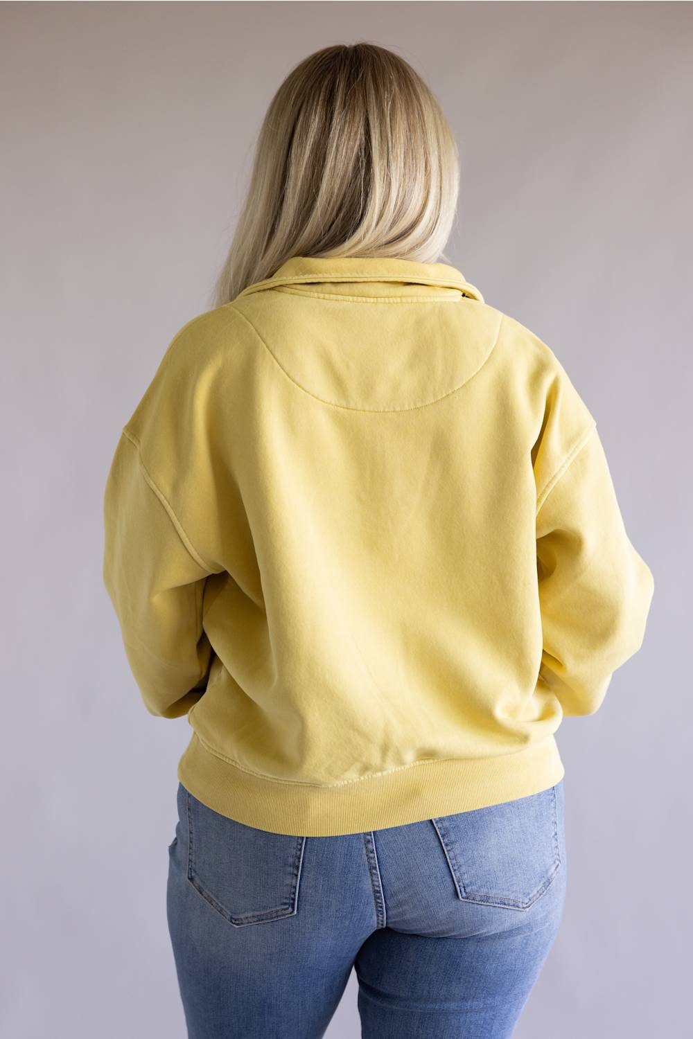 C&C California Waverly Sunwashed Fleece Quarter Zip Sweatshirt for Women in Yellow