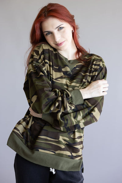 Camo Pullover for Women in Green