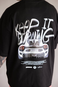 Car Graphic T-Shirt for Men in Black