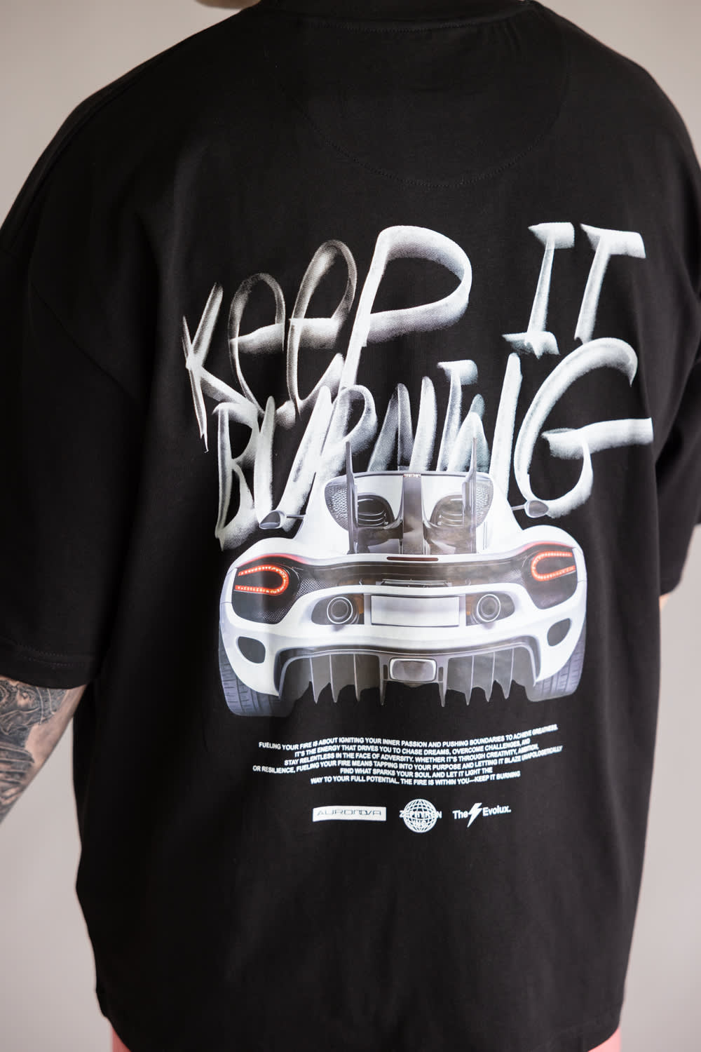 Car Graphic T-Shirt for Men in Black
