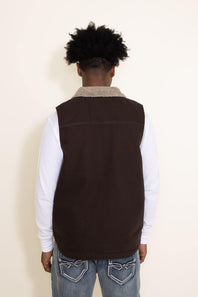 Carhartt Duck Sherpa Lined Mock Neck Vest for Men in Brown