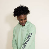 Carhartt Force Midweight Logo Graphic Hooded T-Shirt for Men in Green