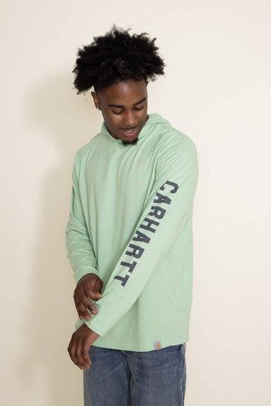 Carhartt Force Midweight Logo Graphic Hooded T-Shirt for Men in Green
