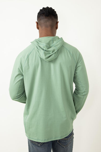 Carhartt Force Relaxed Fit Midweight Long Sleeve Logo Hooded T-Shirt for Men in Green