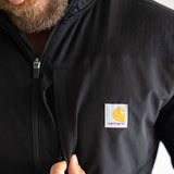 Carhartt Force Relaxed Fit Midweight Long Sleeve Quarter Zip Mock Neck T-Shirt for Men in Black