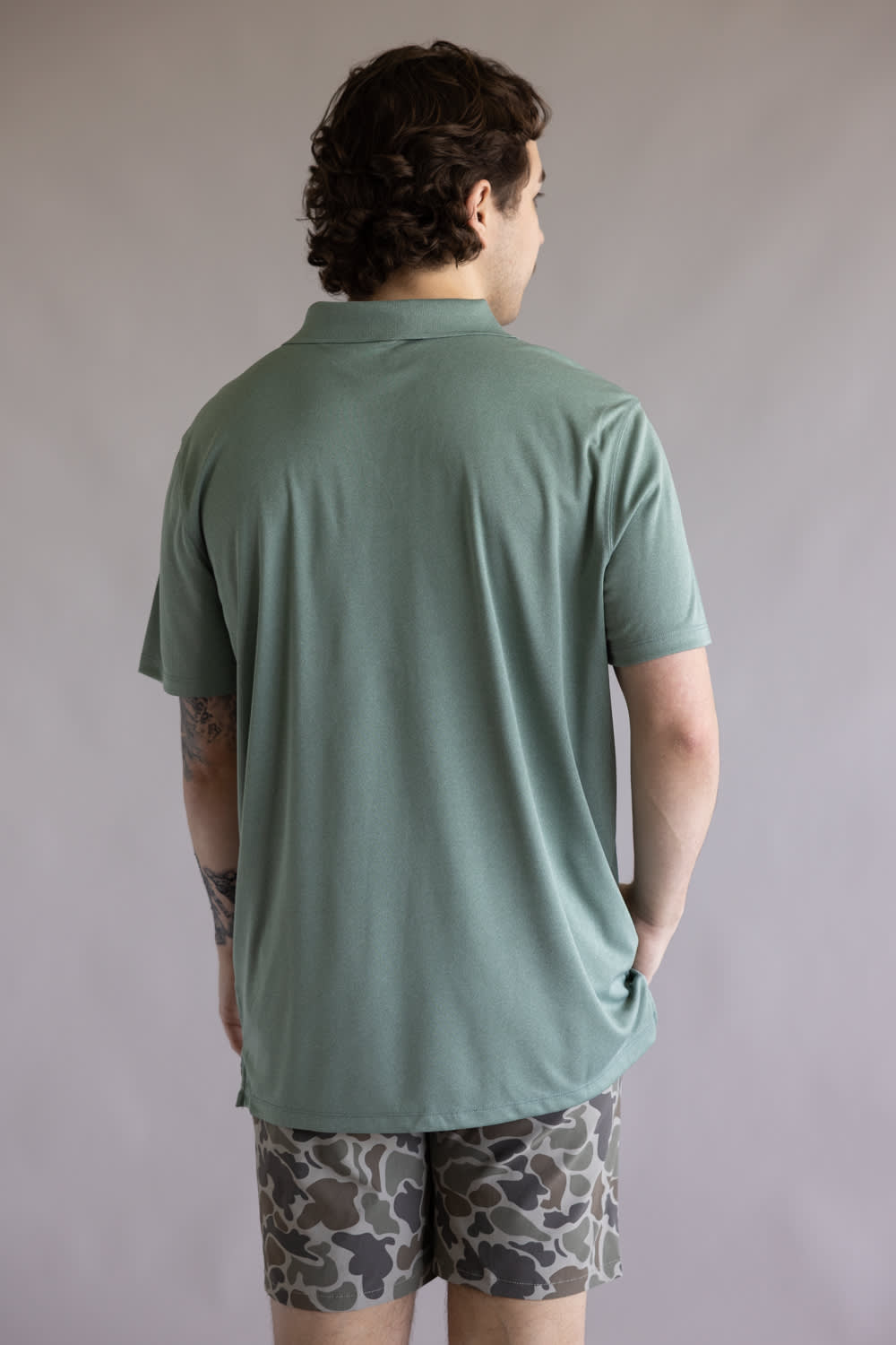 Carhartt Force Sun Defender Polo for Men in Green Slate Heather