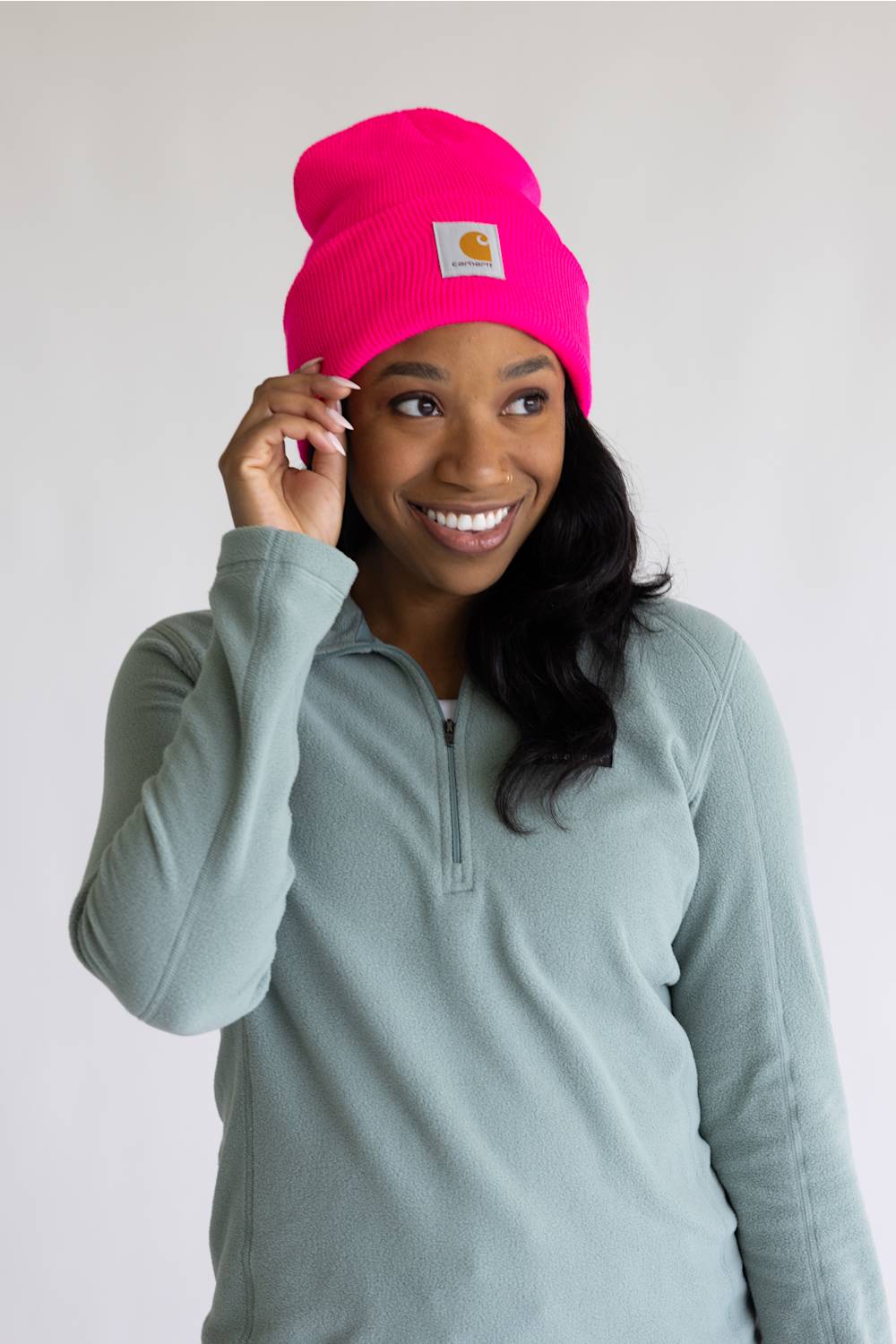 Carhartt Knit Cuffed Beanie in Pink Glow