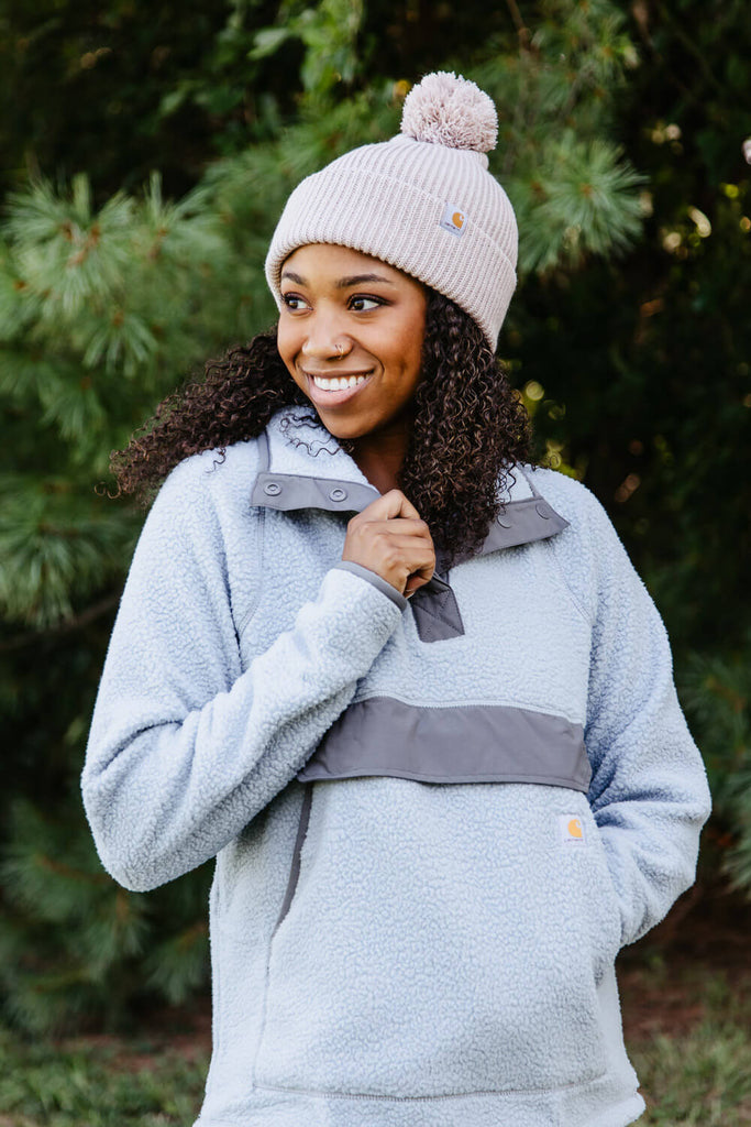 Carhartt Knit Pom Pom Beanie for Women in Purple 106003 V61