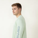Carhartt Long Sleeve Force Sun Defender Logo Graphic T-Shirt for Men in Green