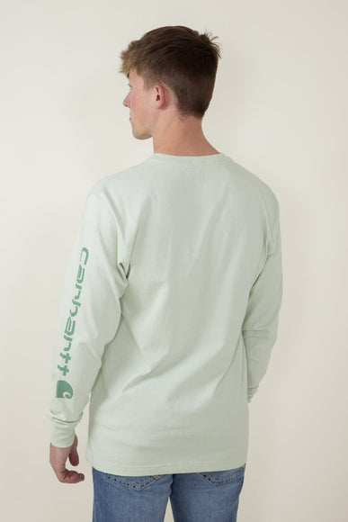 Carhartt Long Sleeve Logo T-Shirt for Men in Light Green