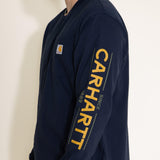 Carhartt Loose Fit Heavyweight Long Sleeve Dog Graphic T-Shirt for Men in Navy