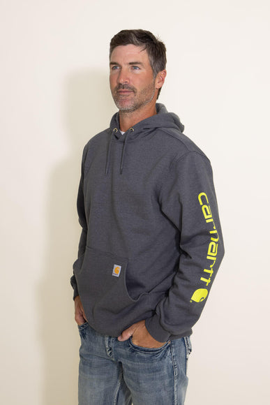 Carhartt Logo Sleeve Graphic Hoodie for Men in Grey